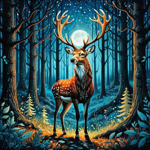 Enchanting Stag in a Magical Forest