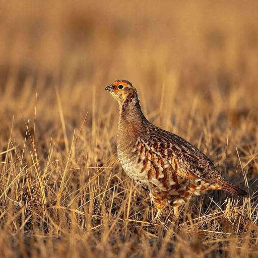 Solitary Grouse in Dry Grass
