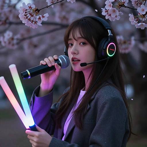 Neon Cherry Blossom Concert Solo Singer