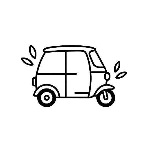Minimalist Classic Motor Tricycle Logo
