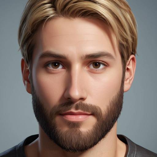 Close-up Portrait of Bearded Young Man