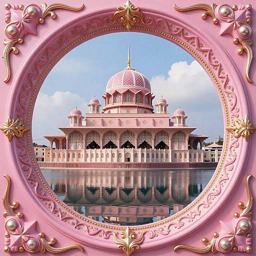 Ornate Pink Palace with Reflection