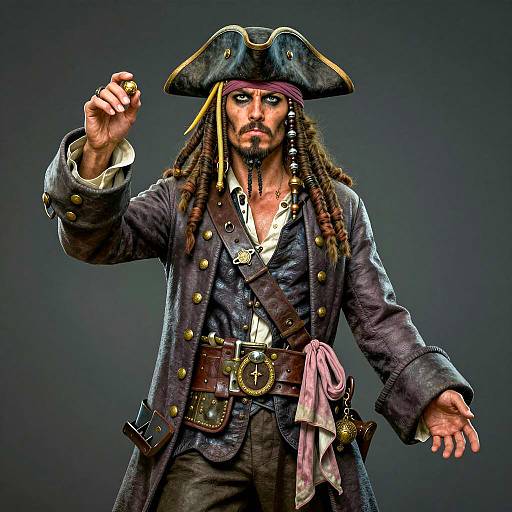 Detailed Illustration of a Fearsome Pirate