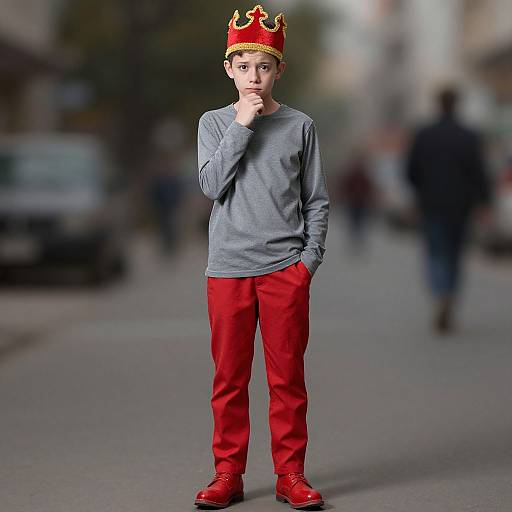 Melancholic Male in Crowned Costume