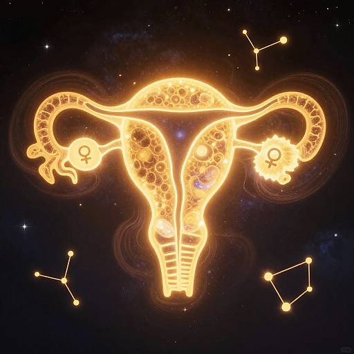 Glowing, neon-like digital illustration of a Taurus zodiac sign with gold patterns, surrounded by stars and constellation lines against a dark cosmic background