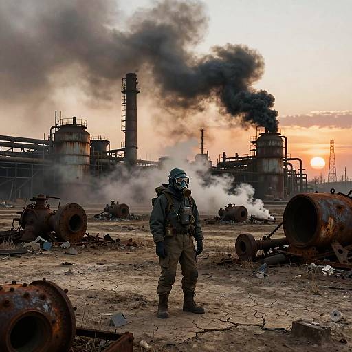 Dystopian Wasteland with Survivor