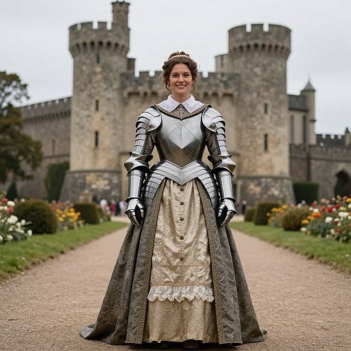Victorian-Era Woman in Armor Portrait