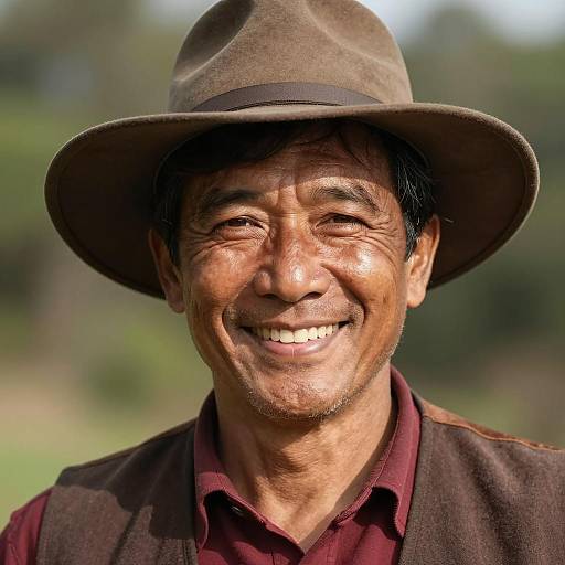 Cheerful Man in Sunlit Portrait