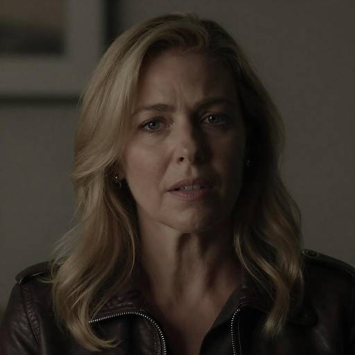 Moody Portrait of Concerned Blonde Woman