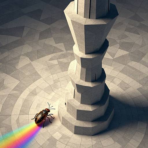 Insect on Surreal Tessellated Spiral