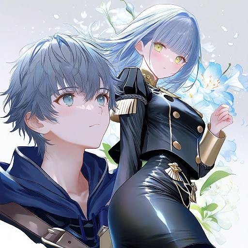 Illustration of Ashe ubert, fire emblem in the style of Pottsness