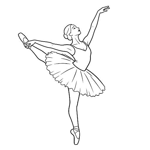Elegant Ballerina Minimalist Coloring Page