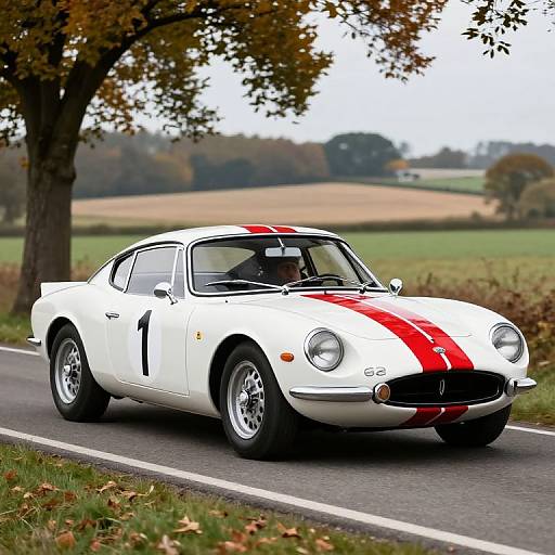 Classic Abarth Fiat 1000 TC Berlina Corsa on Rural Road