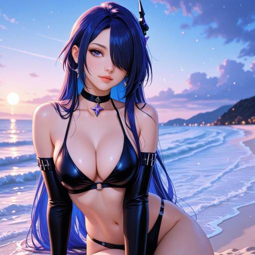 Serene Beach Beauty with Vibrant Style