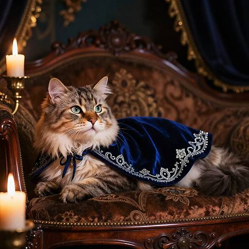 Noble Turkish Angora in Velvet Cape