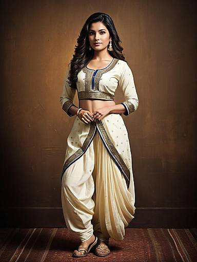 Elegant Woman in Dhoti Suit Portrait