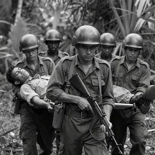 Soldiers in Jungle: A Captivating Moment