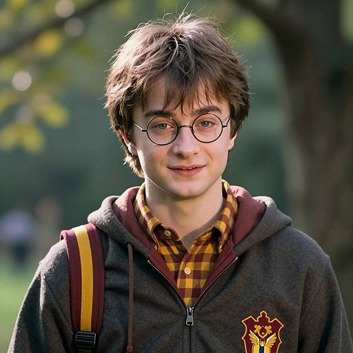 Young Man in Harry Potter Inspired Outfit