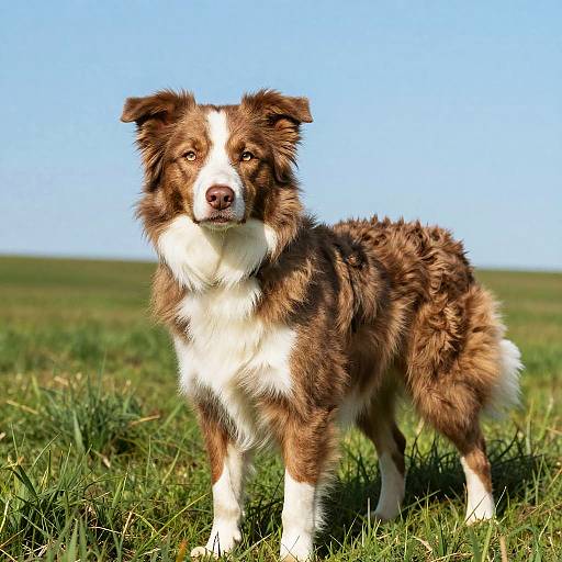 Red Merle Border Collie in Field