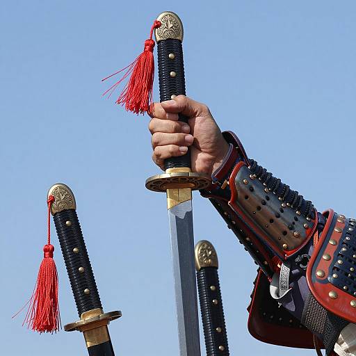 Ornate Samurai Sword: A Close-Up Shot
