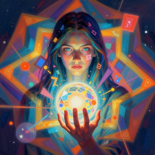 Hypnotic Figure with Glowing Orb