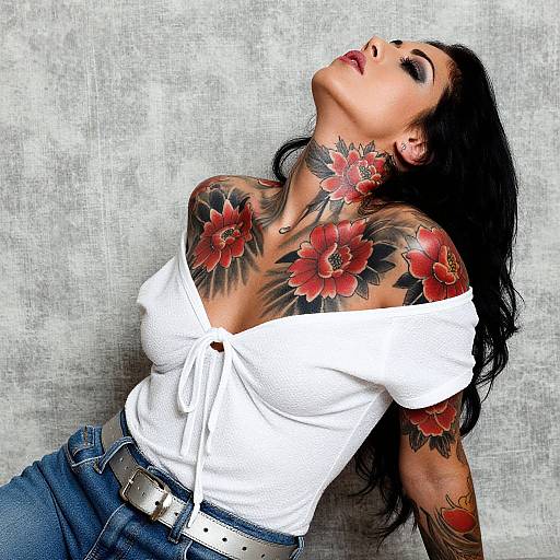 Vibrant Tattooed Woman Portrait