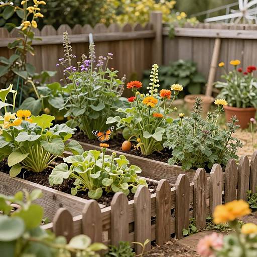 Cozy Rustic Backyard Garden Scene