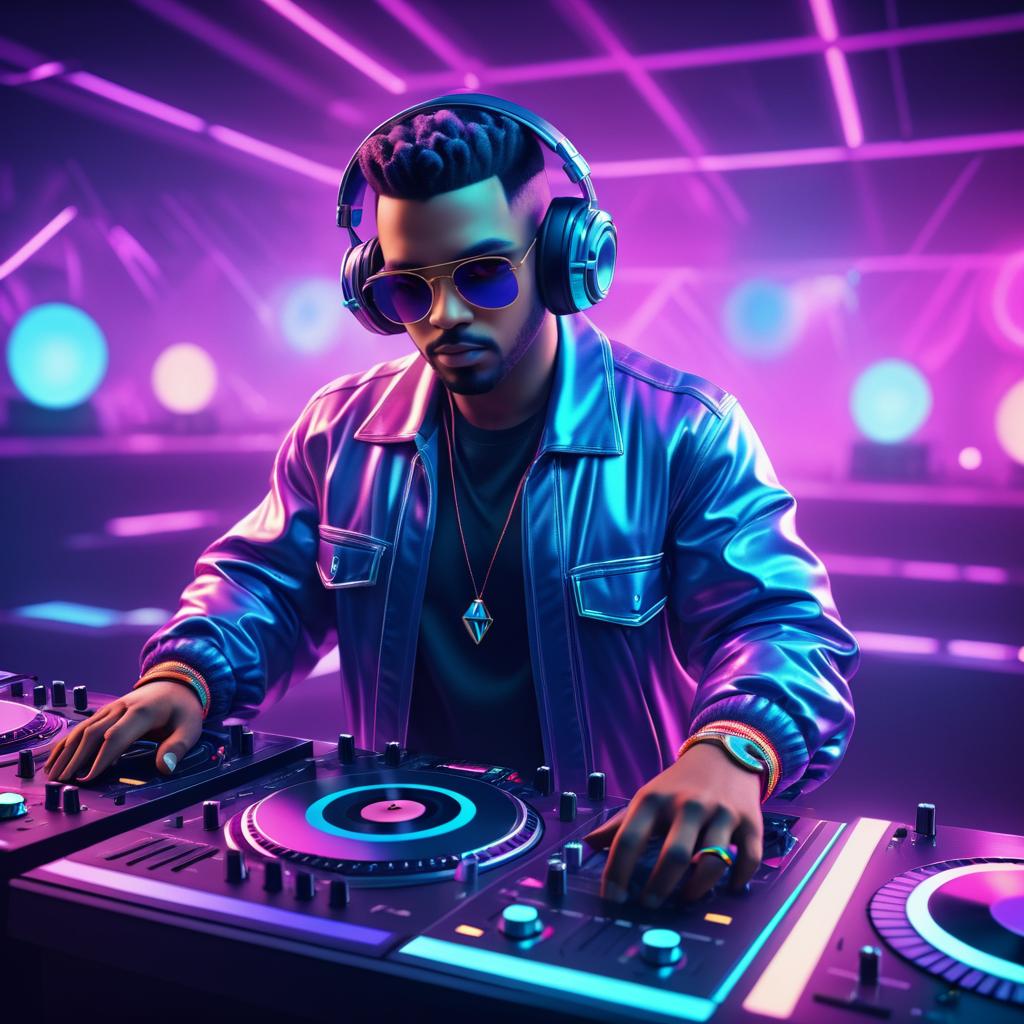 Retro DJ Character Design in Fantasy Style