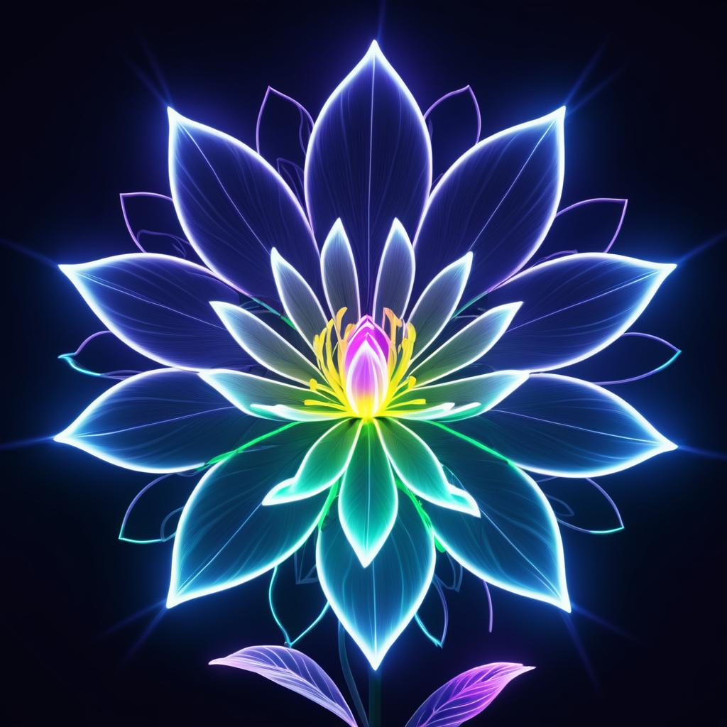 Glowing Electro Flower Design Concept