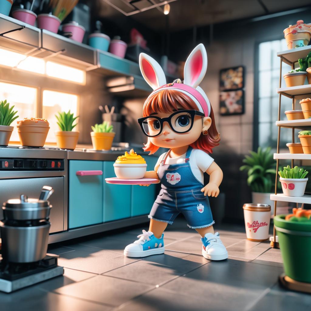 Cinematic Funko Pop Bunny in Food Truck