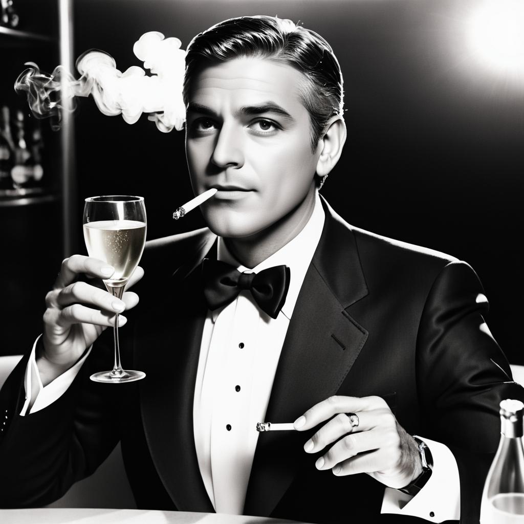 Vintage George Clooney Champagne Toast