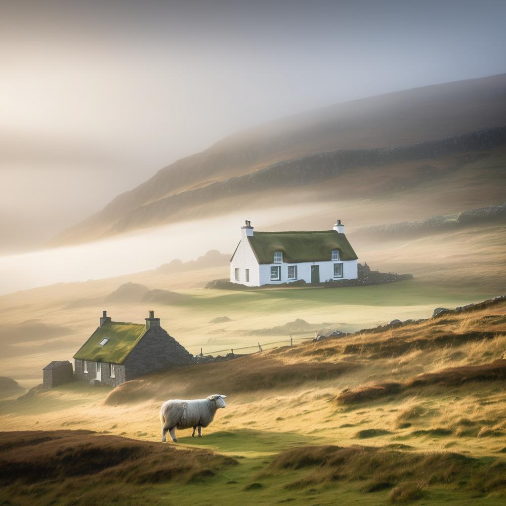 Tranquil Scottish Highlands in Mist