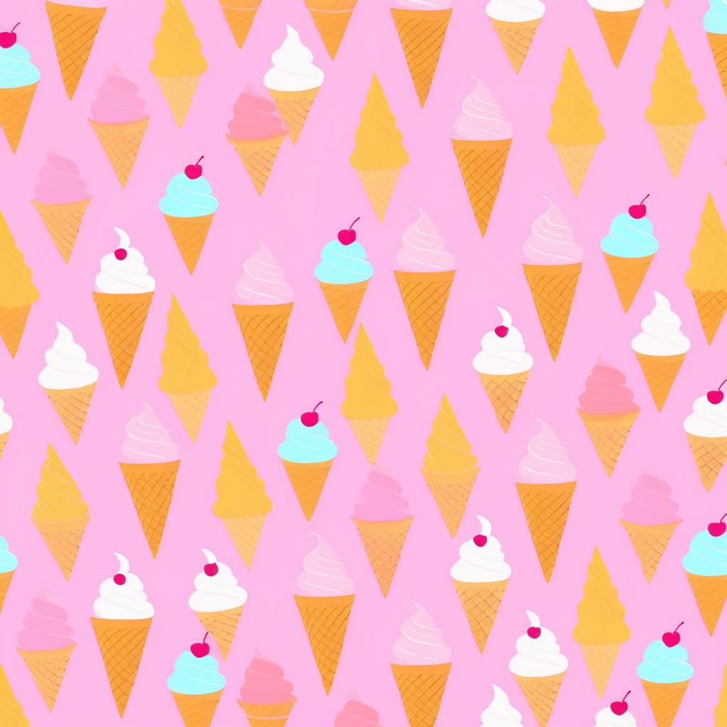 Pastel Ice Cream Cone Pattern Design