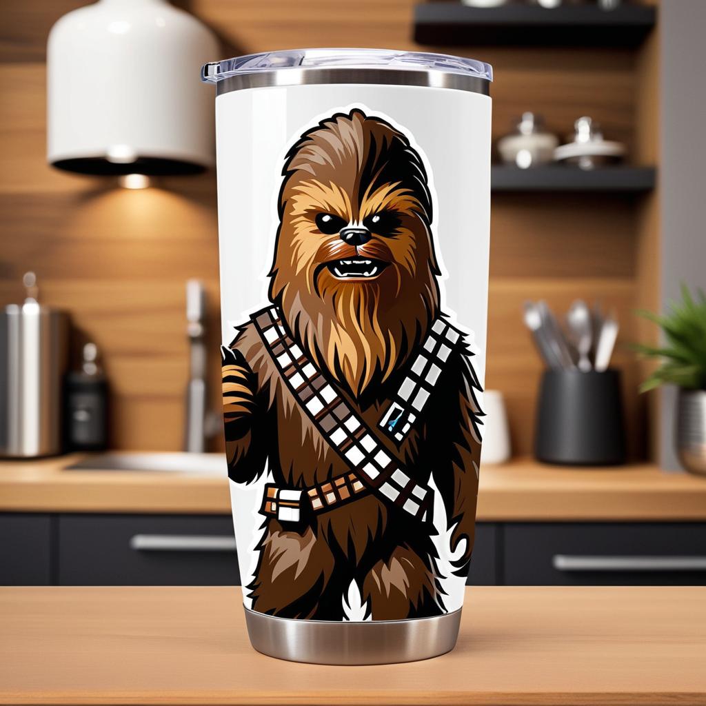 Adorable Chewbacca Illustration with Texture