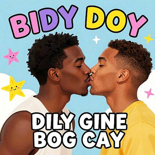 Playful Black Men Kissing Meme