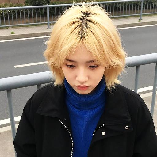 Thoughtful Young Woman on Urban Overpass