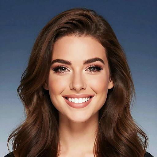 Playful Digital Caricature of Smiling Woman