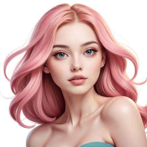 Cartoon Woman with Peach Hair