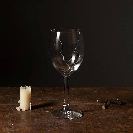 Dramatic Shattered Wine Glass Scene