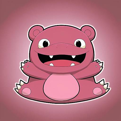 Illustration of Slowpoke, pokemon in the style of Gomashio (goma feet)