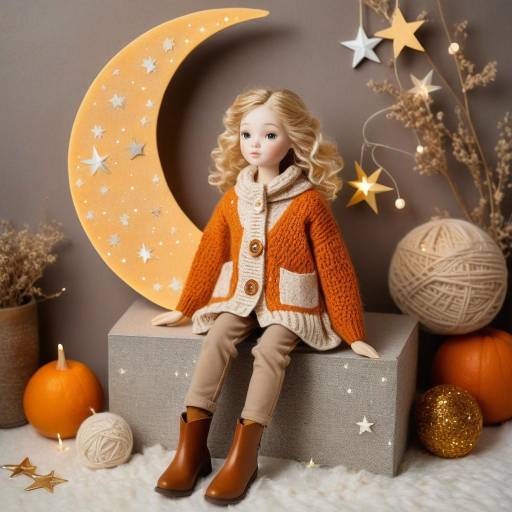 Cozy Fairy Scene on a Crescent Moon