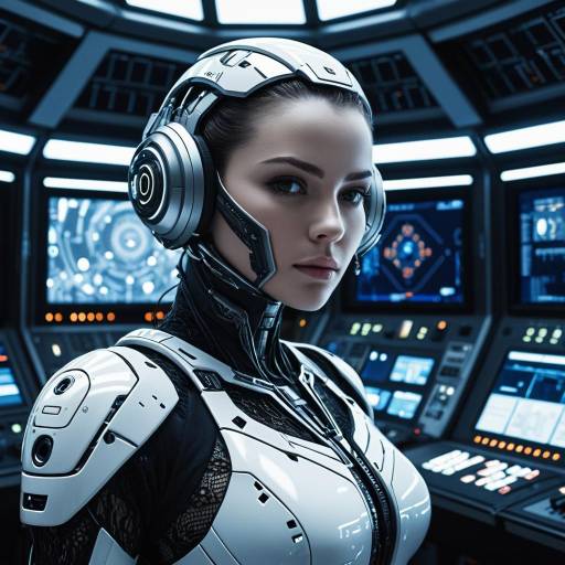 Futuristic AI in Space Station Control Room