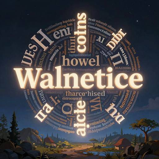 Surreal Floating Words AI Landscape