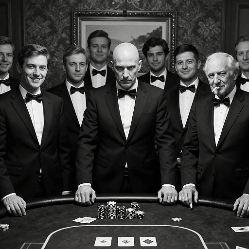 Formal Poker Night in Black and White
