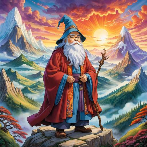Mystical Mountain Wizard at Sunset Mystical Mountain Wizard at Sunset