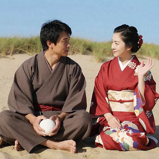 Candid Moment: Asian Couple Outdoors