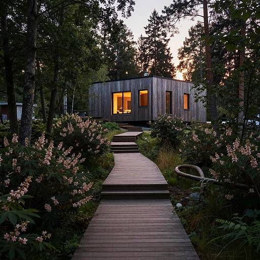 Nordic Summer Night Forest Path