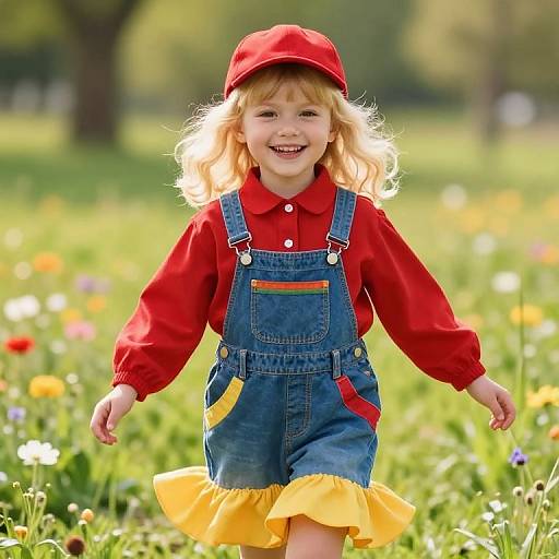 Joyful Girl in Vibrant Meadow