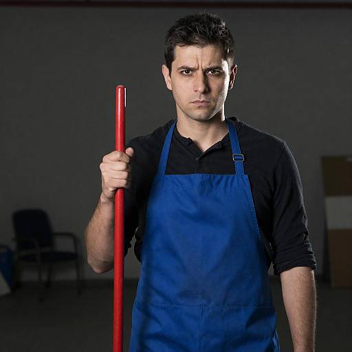 Industrial Janitor Portrait in Low Light