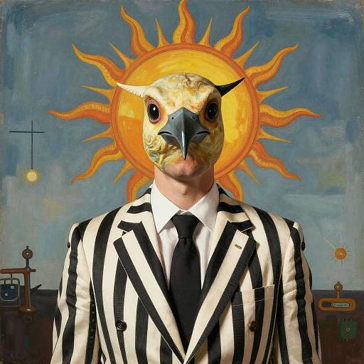Sun in Virgo: Bird-Faced Surreal Portrait